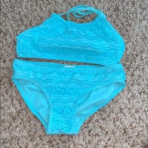 Target Light Blue Patterned/Textured Bikini Set